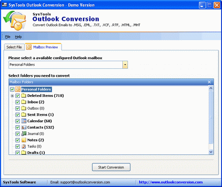 PST File Conversion 6.2 screenshot